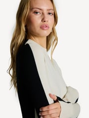 Joseph Cream Silk/Wool Blend Contrast Cut Maxi Dress - Image 6 of 7