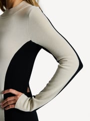 Joseph Cream Silk/Wool Blend Contrast Cut Maxi Dress - Image 7 of 7