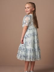 Angel & Rocket Blue Delta Sequin Bow Mesh Dress - Image 2 of 7