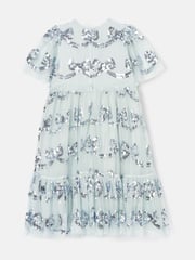 Angel & Rocket Blue Delta Sequin Bow Mesh Dress - Image 6 of 7
