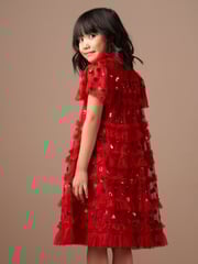 Angel & Rocket Red Delphine Sequin Mesh Dress - Image 2 of 8