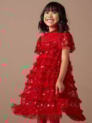 Angel & Rocket Red Delphine Sequin Mesh Dress - Image 3 of 8