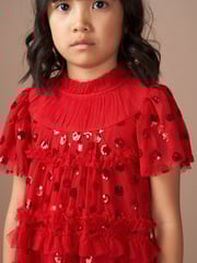Angel & Rocket Red Delphine Sequin Mesh Dress - Image 5 of 8