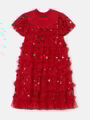 Angel & Rocket Red Delphine Sequin Mesh Dress - Image 6 of 8