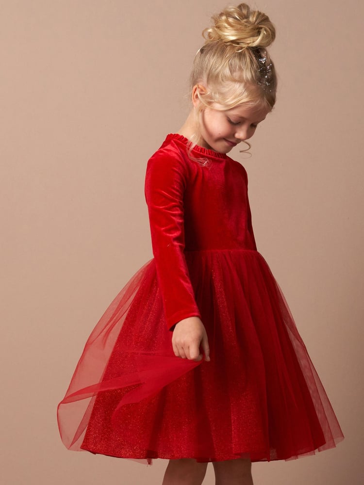 Angel & Rocket Red Elsie Velvet Tuelle Dress - Image 2 of 8