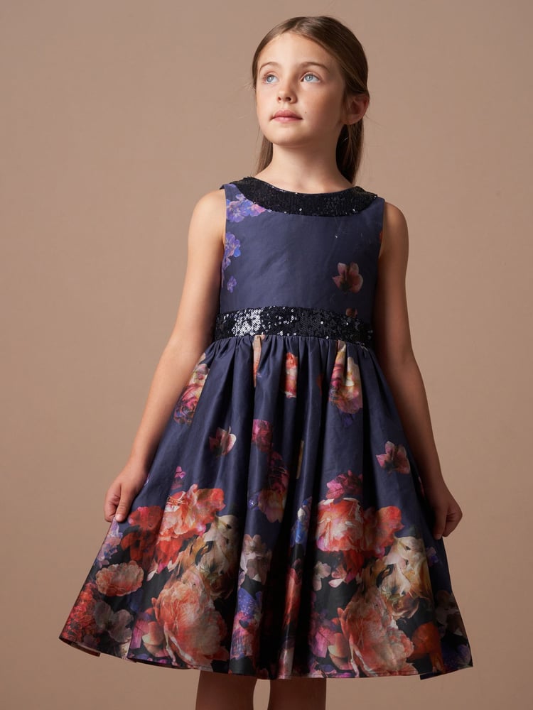 Angel & Rocket Blue Sequin Bow Claudia Dress - Image 1 of 6