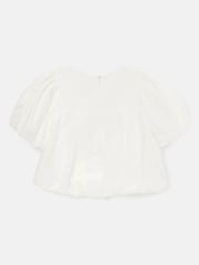 Angel & Rocket White Nadia Bubble Hem Bow Top - Image 6 of 7