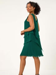 Roman Green Petite Embellished Tiered Shift Dress - Image 5 of 7