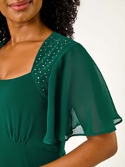 Roman Green Petite Hotfix Detail Midi Dress - Image 5 of 5