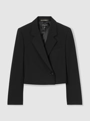 Reiss Black Louise Atelier Cropped Blazer - Image 2 of 6