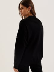 Ted Baker Black Rosmrry Embellished Crew Neck Long Sleeve Sweater - Image 2 of 6