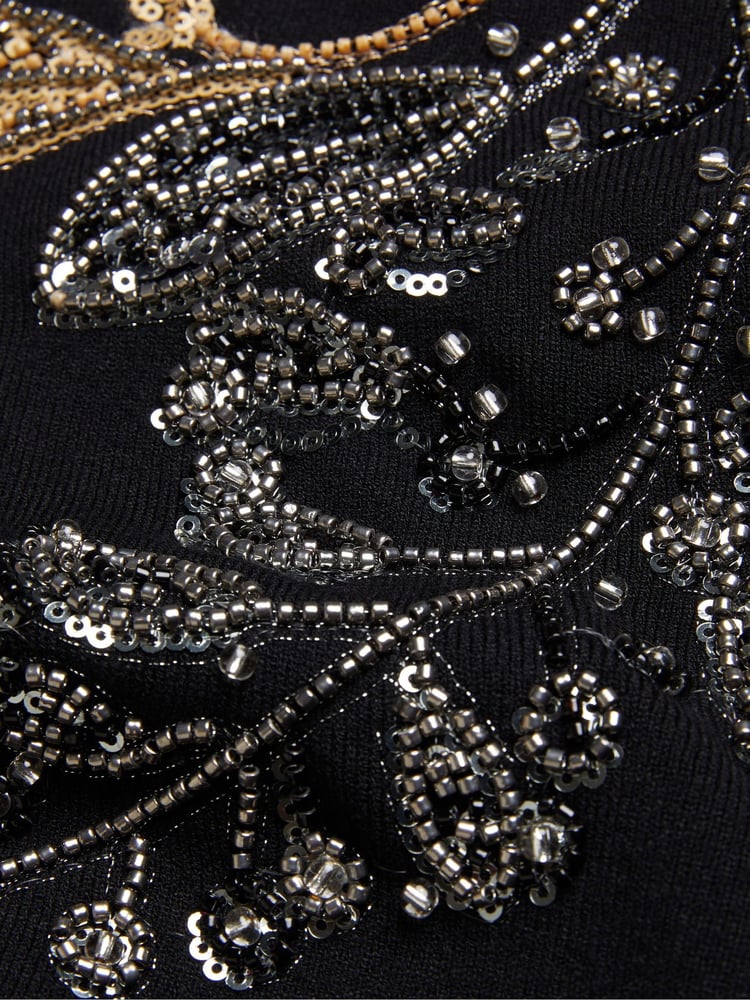 Ted Baker Black Rosmrry Embellished Crew Neck Long Sleeve Sweater - Image 6 of 6