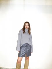 NOISY MAY Grey PU Faux Leather Mini Skirt - Image 1 of 2