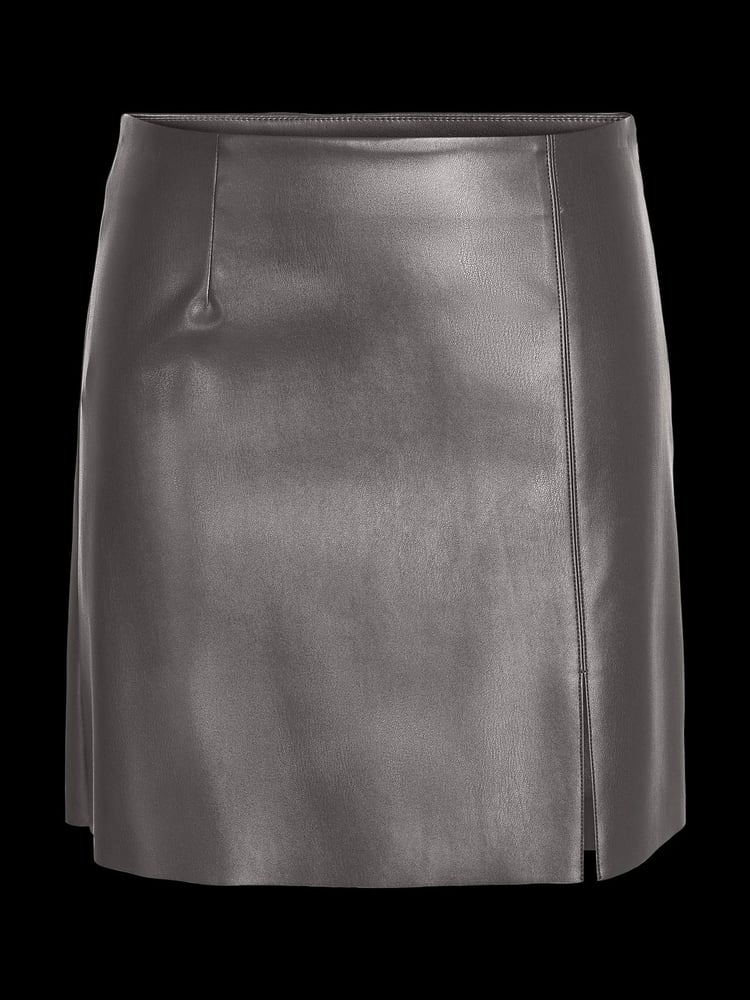 NOISY MAY Grey PU Faux Leather Mini Skirt - Image 2 of 2