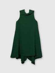 Reiss Green Shauna High-Neck Drape Back Mini Dress - Image 2 of 6