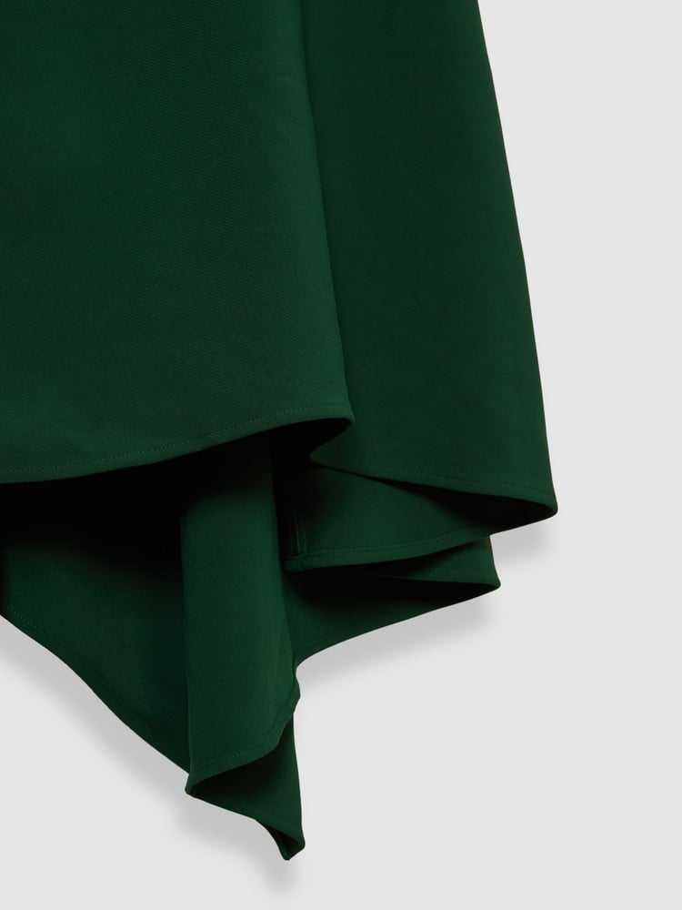 Reiss Green Shauna High-Neck Drape Back Mini Dress - Image 6 of 6