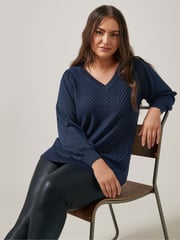 Evans V-Neck Chevron Jumper - Image 1 of 5