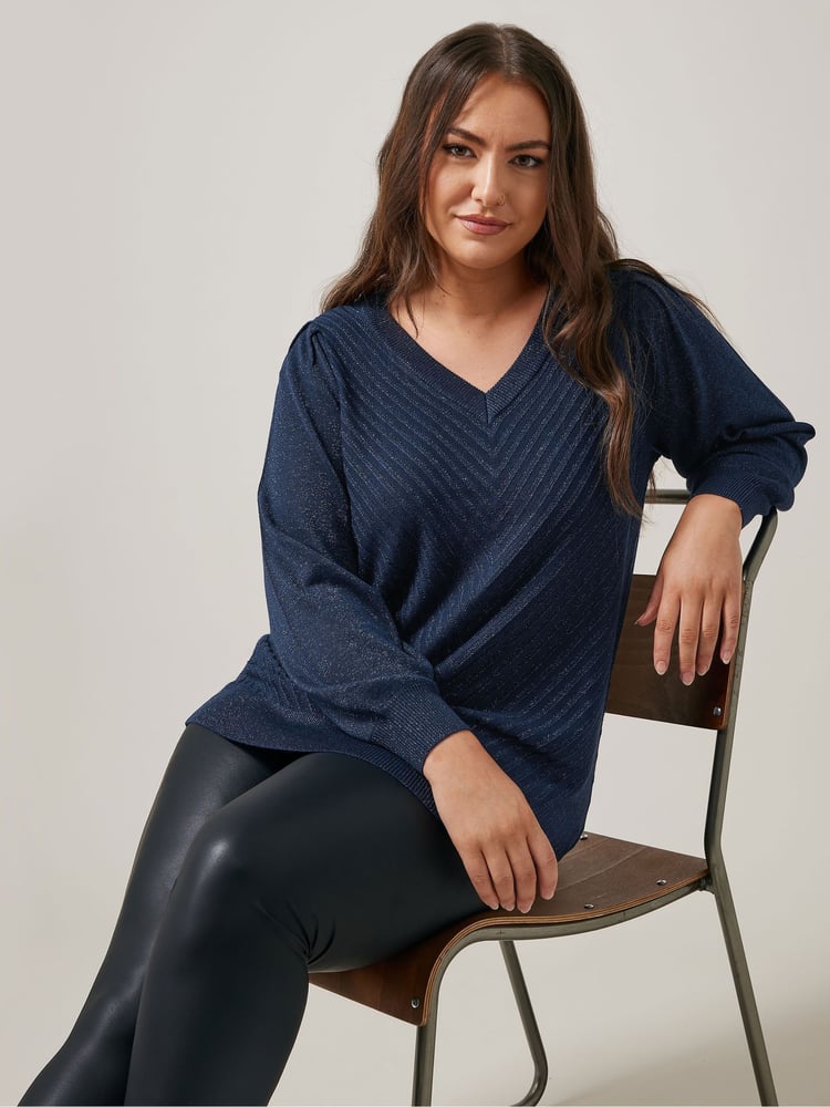 Evans V-Neck Chevron Jumper - Image 1 of 5