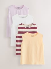Multi Pastel Vests 4 Pack (3-16yrs) - Image 1 of 5