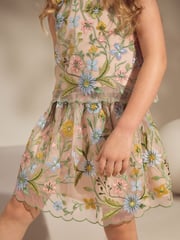 Multi Embroidered Occasion Top And Skirt Co-ord Set (3-16yrs) - Image 2 of 9