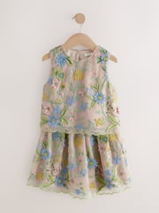 Multi Embroidered Occasion Top And Skirt Co-ord Set (3-16yrs) - Image 5 of 9