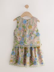 Multi Embroidered Occasion Top And Skirt Co-ord Set (3-16yrs) - Image 6 of 9