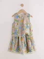 Multi Embroidered Occasion Top And Skirt Co-ord Set (3-16yrs) - Image 7 of 9