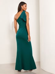Lipsy Teal One Shoulder Bow Maxi Dress - Image 4 of 4