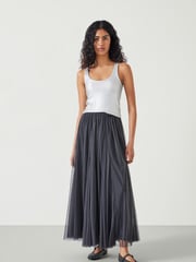 Hush Grey Millie Godet Skirt - Image 1 of 5