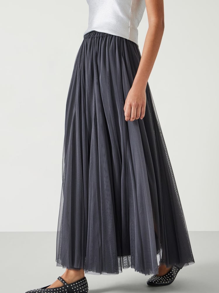 Hush Grey Millie Godet Skirt - Image 2 of 5