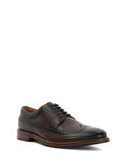 Dune London Brown Steeles Burnished Brogue Shoes - Image 3 of 6