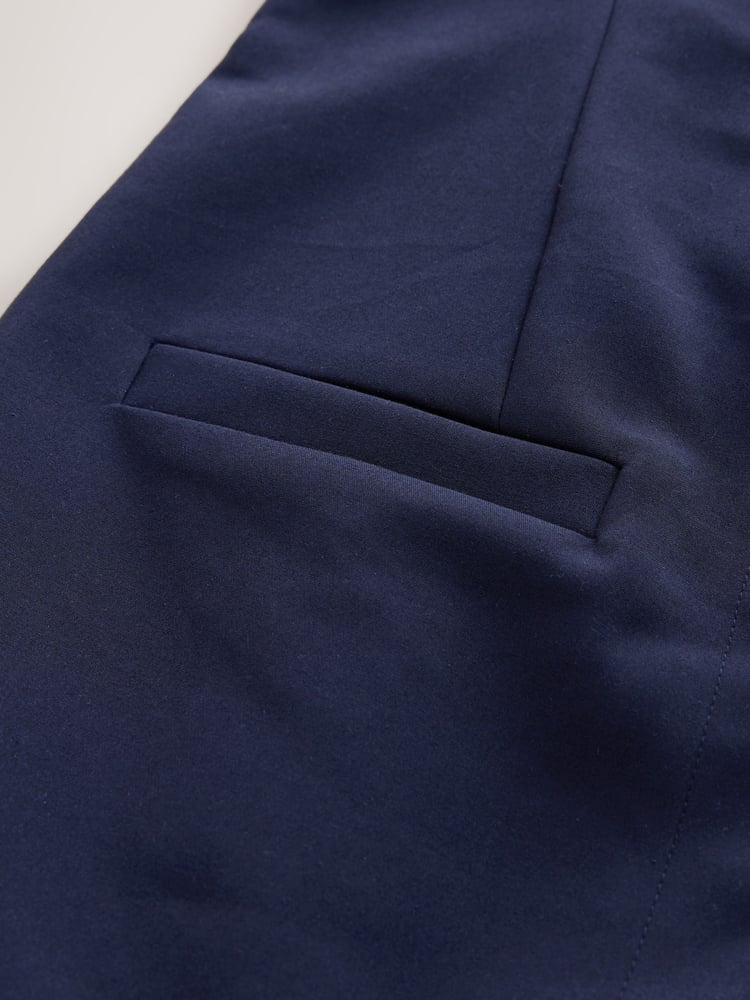 Navy Blue Square Neck Gold Button Mini Dress - Image 3 of 3