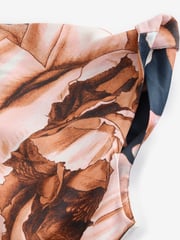 Navy Blue/Pink Floral Kew Collection Cowl Neck Maxi Dress - Image 8 of 9