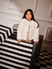 Monsoon Natural Embellished Faux Fur Coat - Image 2 of 7