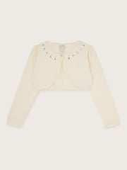Monsoon Natural Maisie Diamante Trim Cardigan - Image 1 of 3