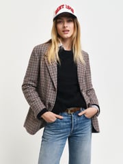 GANT Cream Regular Houndstooth Blazer - Image 1 of 7
