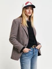 GANT Cream Regular Houndstooth Blazer - Image 3 of 7