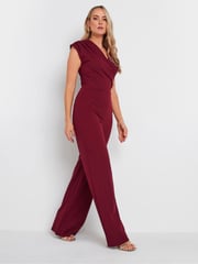 Long Tall Sally Red Scuba Wrap Jumpsuit - Image 1 of 4