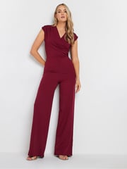 Long Tall Sally Red Scuba Wrap Jumpsuit - Image 2 of 4