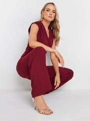 Long Tall Sally Red Scuba Wrap Jumpsuit - Image 4 of 4
