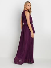 Long Tall Sally Purple Halterneck Pleated Dress - Image 3 of 5