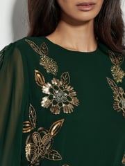 Monsoon Green Emma Embellished Tunic Dress - Image 4 of 4