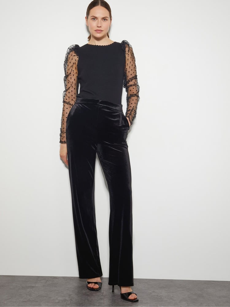 Monsoon Black Vada Velvet Trousers - Image 5 of 5