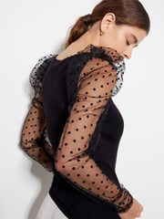 Monsoon Black Mimi Polka Dot Sleeve Blouses - Image 2 of 3