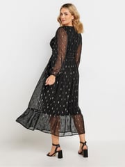 M&Co Black Metallic V-Neck Midaxi Dress - Image 3 of 5