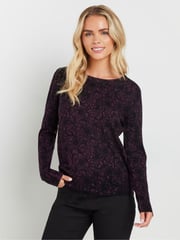 M&Co Purple Petite Lace Crew Neck Jumper - Image 1 of 5