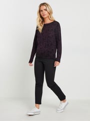 M&Co Purple Petite Lace Crew Neck Jumper - Image 2 of 5