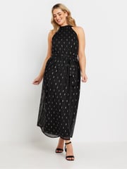 M&Co Black Metallic Choker Maxi Dress - Image 1 of 5