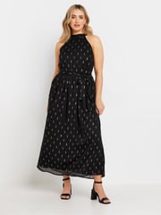 M&Co Black Metallic Choker Maxi Dress - Image 3 of 5