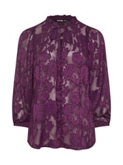 Yours Curve Purple Jewel Tie Neck Blouse - Image 5 of 5